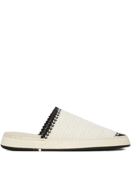  Osklen Soho Crochet-detail Flat Mules - White 