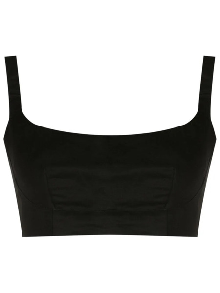  Osklen Square-neck Hemp Crop Top - Black 