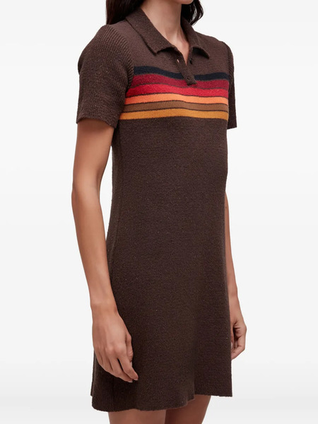  Osklen Striped Mini Polo Dress - Brown 