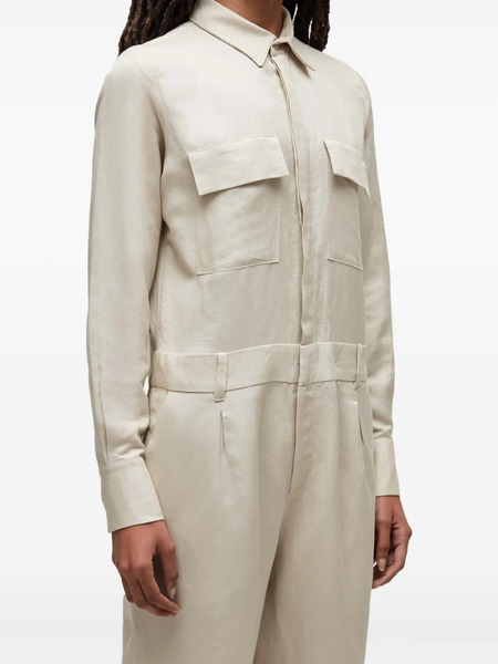  Osklen Utility Collared Jumpsuit - Neutrals 