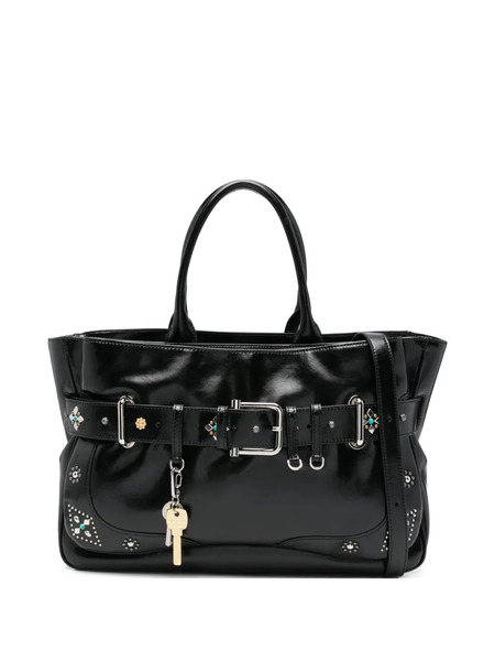  Osoi Brocle Embellished Buckled Tote Bag - Black 