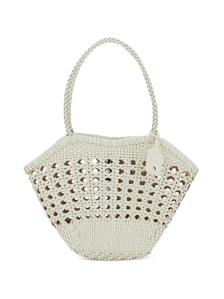  Osoi Lip Braided Openwork Shoulder Bag - White 