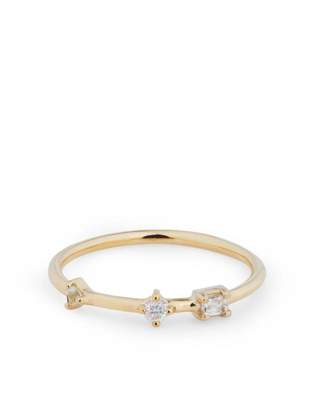  Otiumberg 9kt Yellow Gold Three Stone Bamboo Ring 