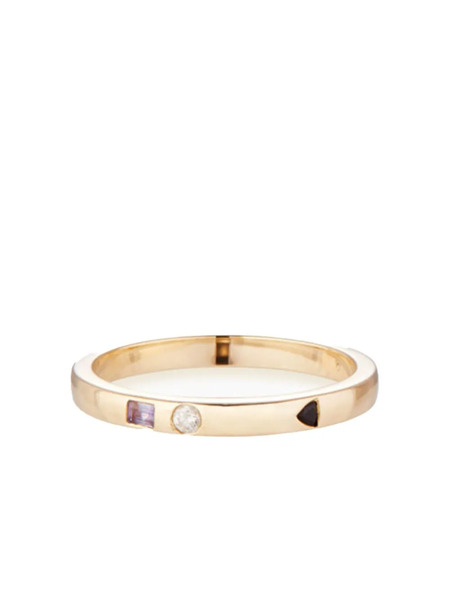 Otiumberg 9kt Yellow Gold Three Stone Stacker Ring 