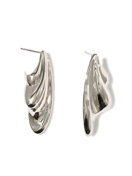  Otiumberg Statement Wave Silver Earrings 