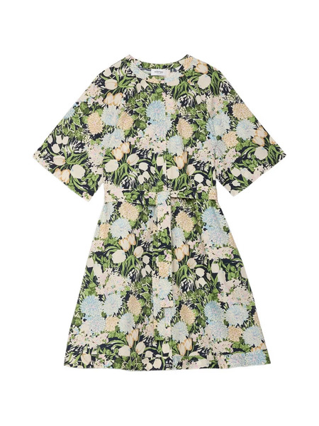  Ottod'ame Belt Floral Mini Dress - Black 