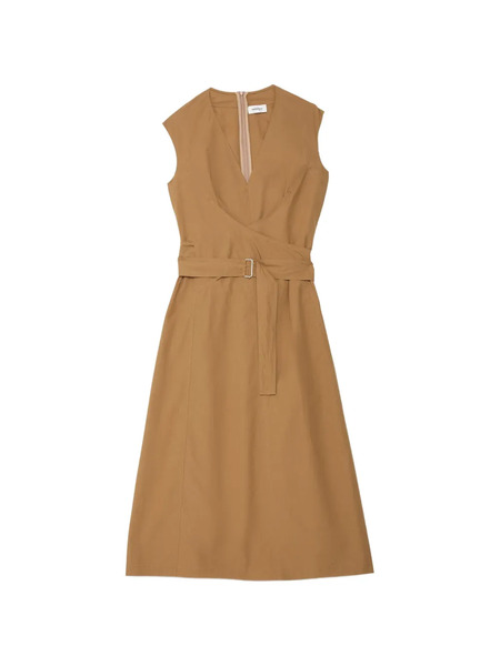  Ottod'ame Belted Sleeveless Midi Dress - Neutrals 