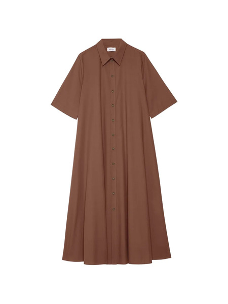  Ottod'ame Button Front Shirt Midi Dress - Brown 