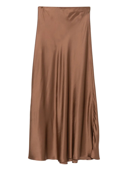  Ottod'ame Satin Bias-cut Skirt - Brown 