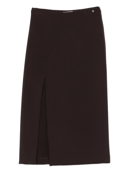  Ottod'ame Slit-detail Midi Skirt - Brown 