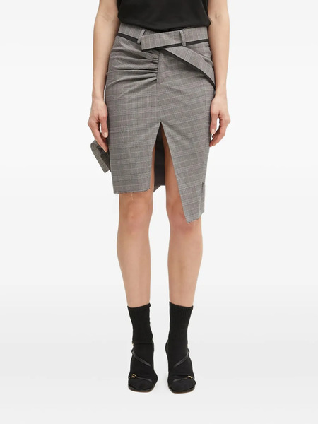  Ottolinger Belted Check-print Skirt - Grey 