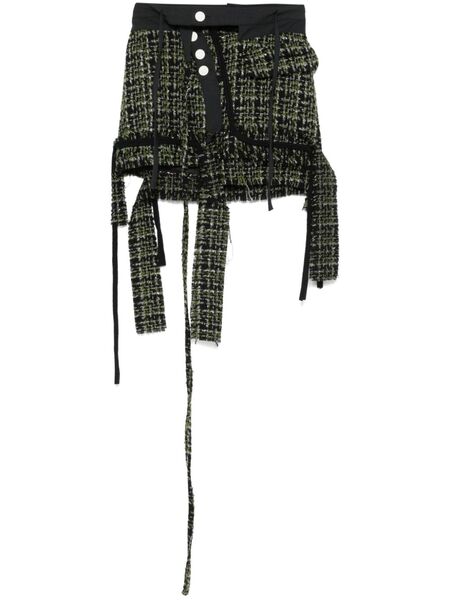  Ottolinger Deconstructed Tweed Mini Skirt - Green 