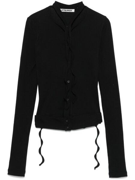  Ottolinger Double-fastening Ribbed Cardigan - Black 