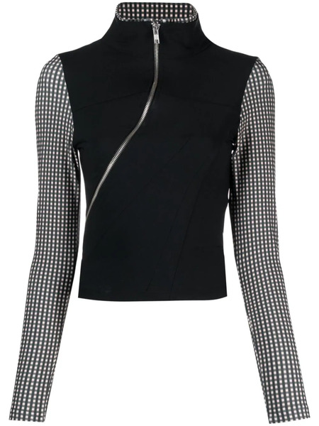  Ottolinger Layered Checked High-neck Top - Green 