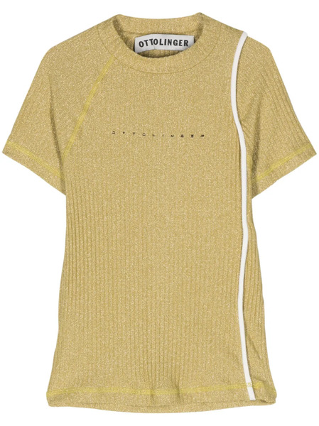  Ottolinger Logo-print Lurex-detail Top - Gold 