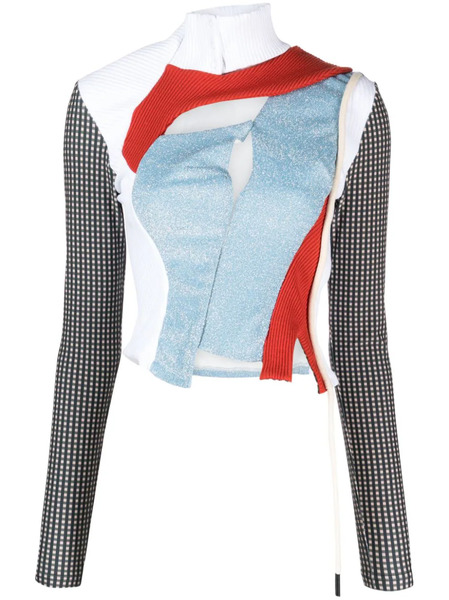  Ottolinger Metallic-effect Detail Panelled Top - Blue 