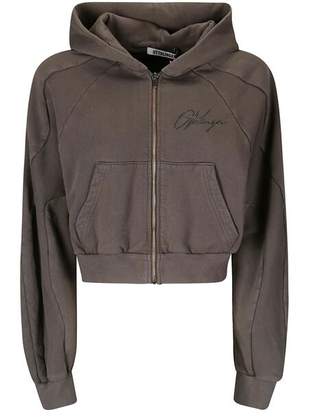  Ottolinger Multiline Logo Zip Hoodie - Brown 