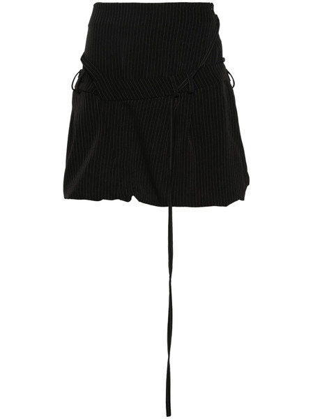  Ottolinger Pinstripe-print Bubble Mini Skirt - Black 