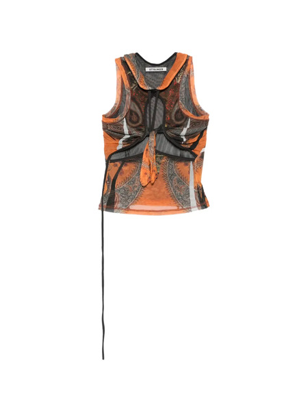  Ottolinger Printed Tie-detail Top - Orange 