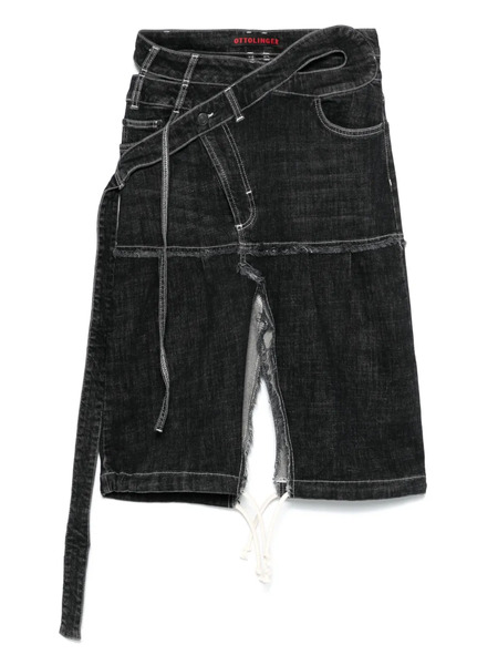  Ottolinger Wrap Denim Skirt - Black 
