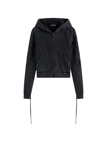 Ottolinger Zip Hooded Sweatshirt - Black 