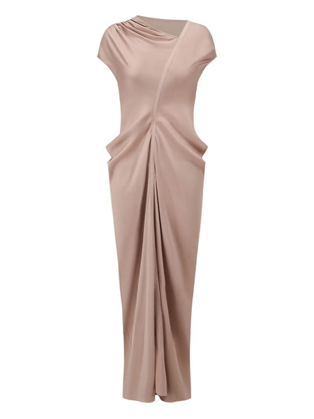  Oude Waag Asymmetric Draped Midi Dress - Pink 