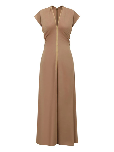  Oude Waag V-neck Short-sleeve Maxi Dress - Brown 