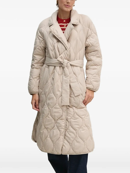  Oui Belted Quilted Coat - Neutrals 