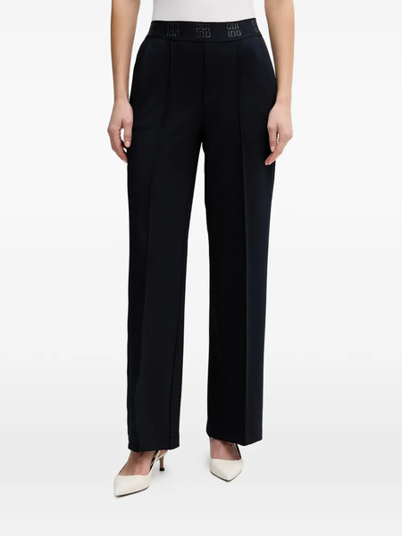  Oui Logo Waistband Trousers - Blue 