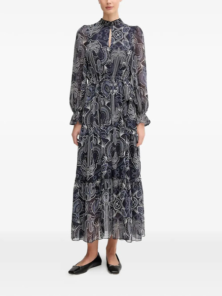  Oui Printed Maxi Dress - Blue 
