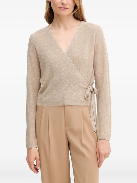  Oui V-neck Tie Knitwear - Neutrals 