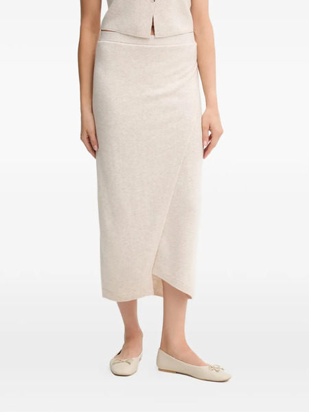  Oui Wrap Midi Skirt - Neutrals 