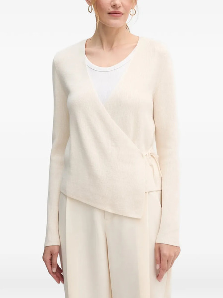  Oui Wrap-tie Cardigan - White 