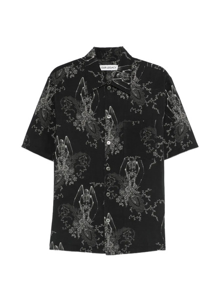  Our Legacy Patterned Short-sleeve Shirt - Black 