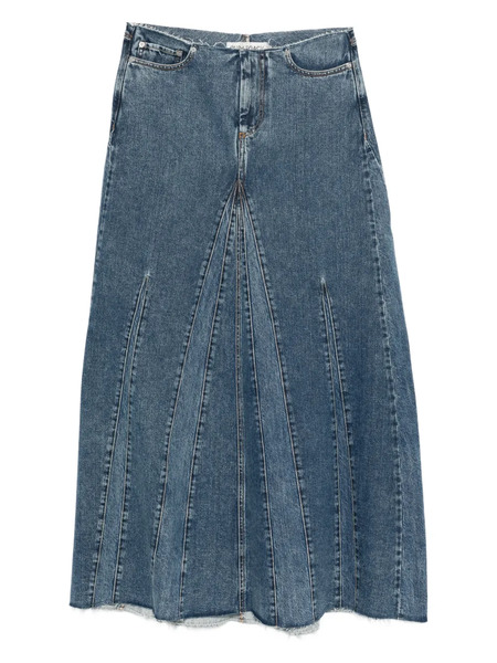  Our Legacy Rebel Panelled Frayed Maxi Skirt - Blue 