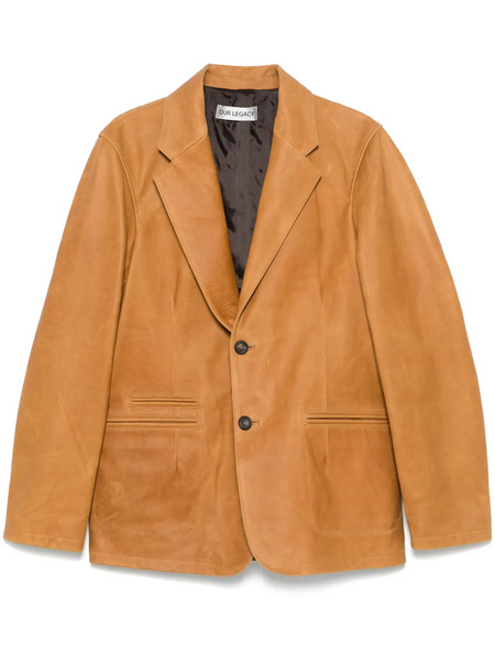  Our Legacy Single-breasted Leather Blazer - Brown 