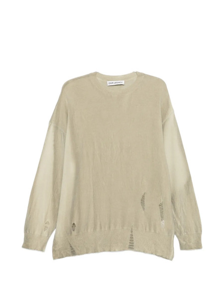  Our Legacy Slant Distressed Sweater - Neutrals 
