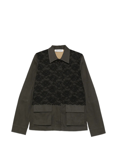  Our Legacy Split Lace-appliqued Blazer - Grey 