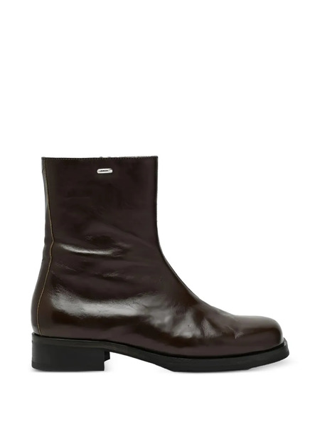 Our Legacy Square Toe Plate Leather Boots - Brown 