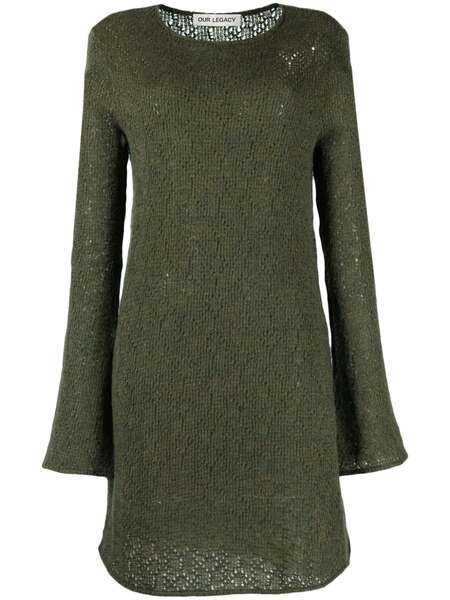  Our Legacy Two Face Crochet-knit Minidress - Green 
