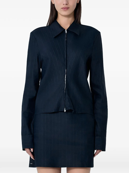  Our Legacy Zip Pinstripe Classic Shirt - Blue 