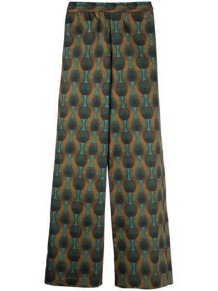  Ozwald Boateng Geometric-print Silk Trousers - Orange 