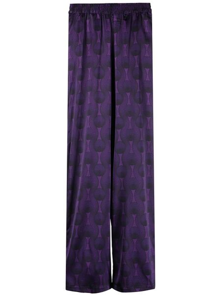  Ozwald Boateng Geometric-print Silk Trousers - Purple 