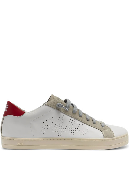  P448 John Perforated Leather Sneakers - White 