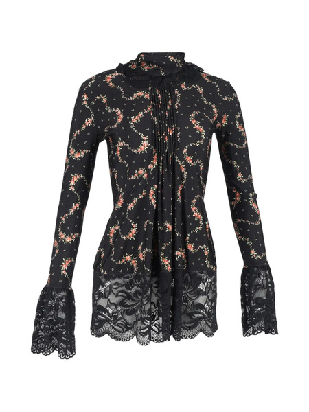  Paco Rabanne Pre-owned High-neck Floral-print Top - Black 
