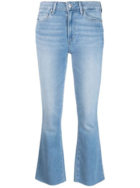  Paige Logo-patch Flared Jeans - Blue 
