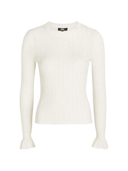  Paige Ruffled Knitted Top - Neutrals 