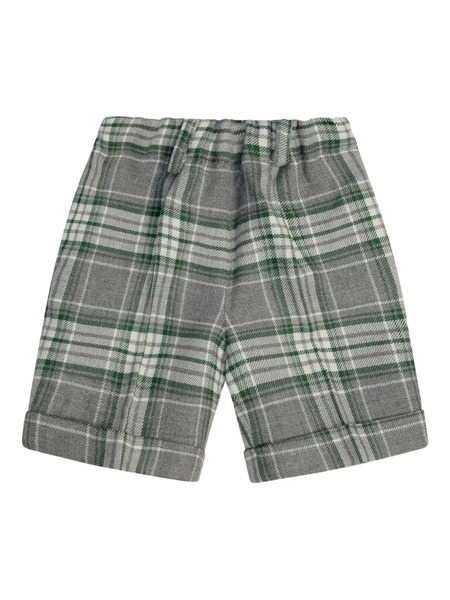  Paio Crippa Tartan Cuffed Shorts - Grey 