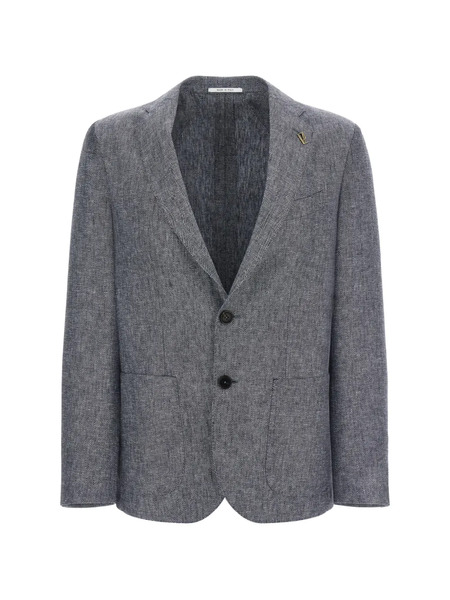  Pal Zileri Chevron-pattern Single-breasted Blazer - Blue 