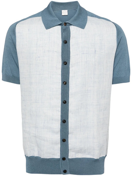  Pal Zileri Knitted-panel Shirt - Blue 